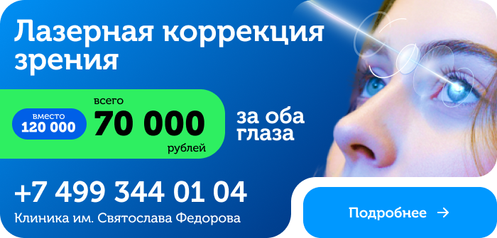Коррекция зрения лазером в клинике Федорова